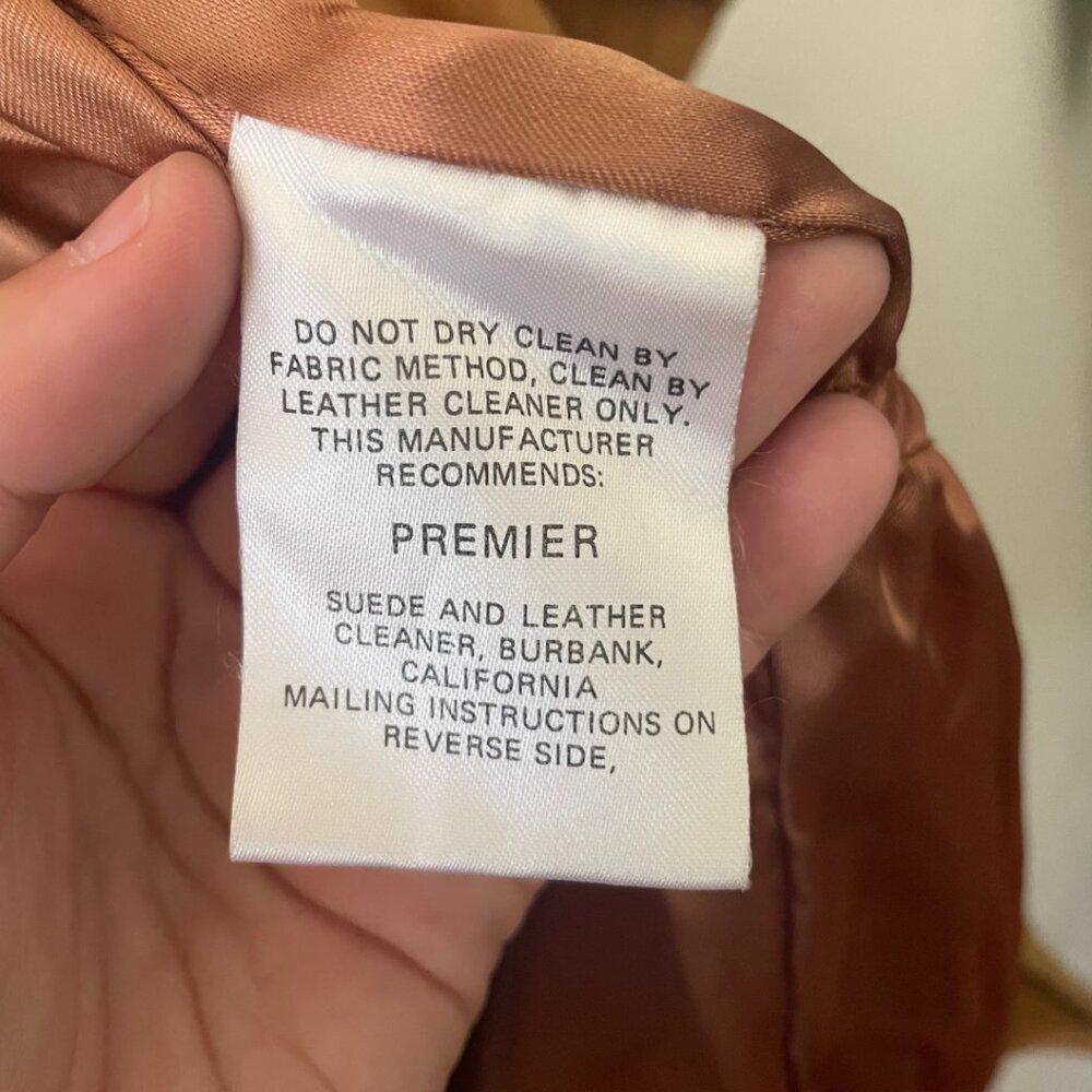 VINTAGE John Carlisle 90's 100% Genuine Leather Suede Coat Tan  | Size M - Picture 6 of 9